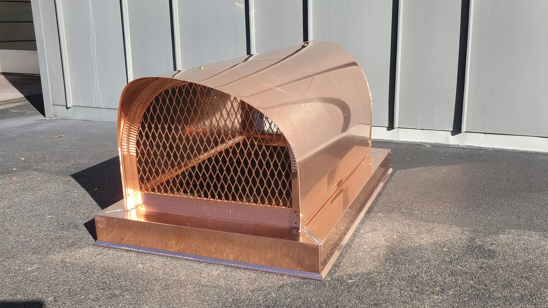 CC105 - Covered wagon round roof multi flue chimney cap copper