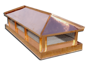 Custom standing seam copper chimney cap installations Custom standing seam copper chimney cap installations