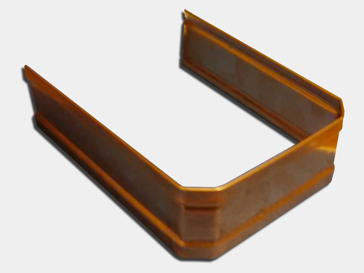 Square corrugated copper downspout strap