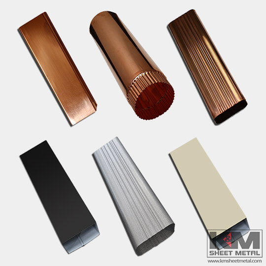 Downspouts for Gutters Copper, Aluminum, Steel, Zinc