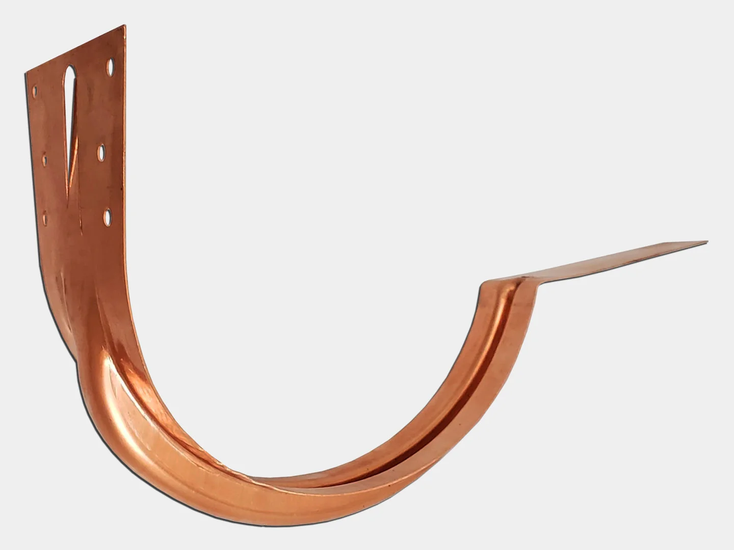 Copper stamped under mount half round gutter hanger