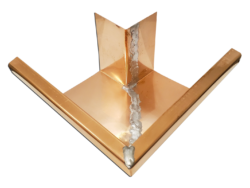K-style gutter copper outside box miter